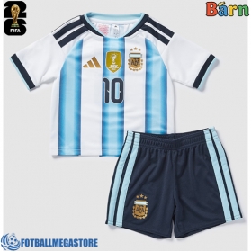 Fotballdrakt Barn Argentina Lionel Messi #10 Hjemmedraktsett VM 2026 Kortermet (+ Korte bukser)